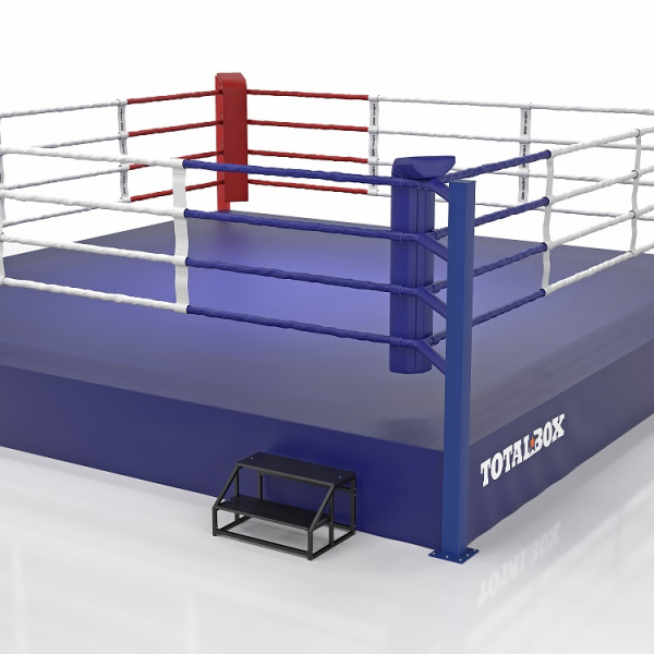 Ринг боксерский Тренировочный на помосте TOTALBOX, по канатам 4*4м, 5*5*0,5м