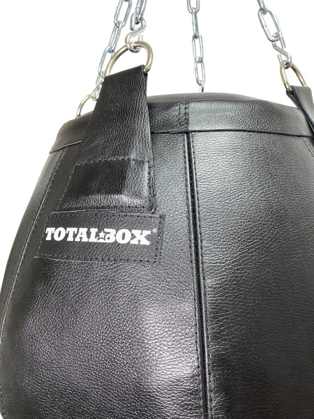 Груша боксерская набивная Бочка малая TOTALBOX кожа, черн, 35/50*70-25 