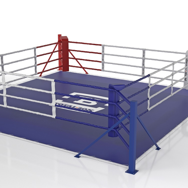 Ринг боксерский Напольный на упорах TOTALBOX, по канатам 4*4м