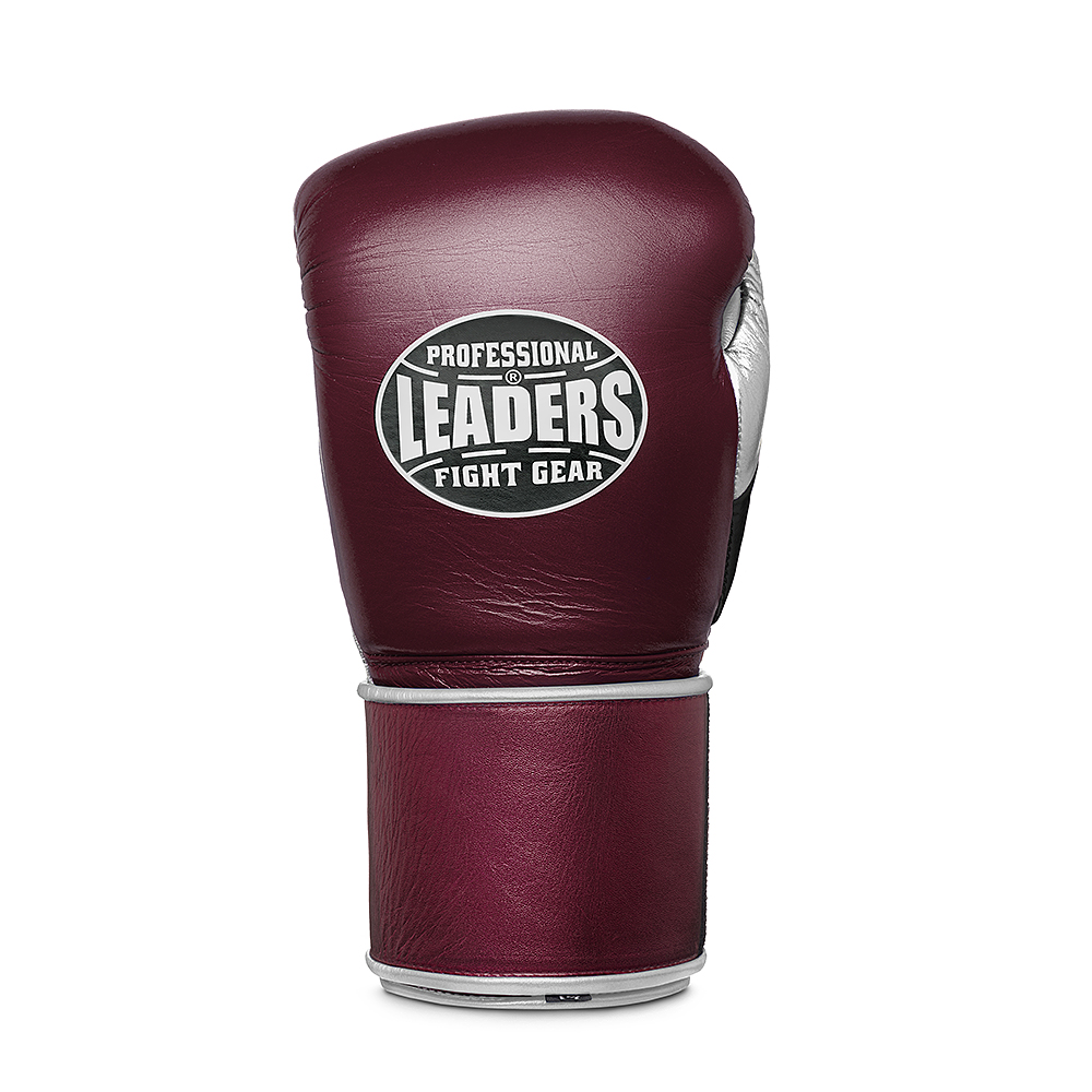 Перчатки боксерские LEADERS Long Velcro бордовый
