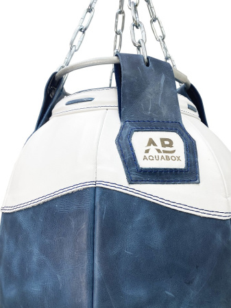 Груша боксерская водоналивная SEA  AQUABOX кожа, сине/бел, 25/38*50-35